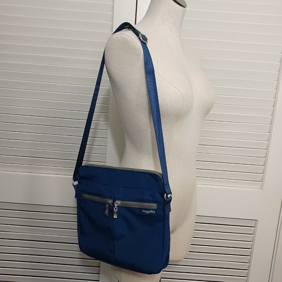 Baggallini Adjustable Crossbody Bag Blue Gray - Picture 13 of 13